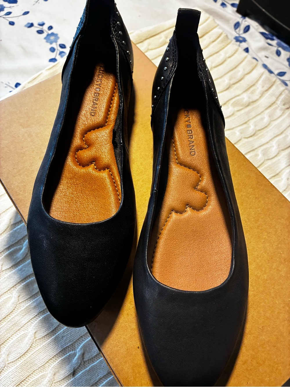 Lucky Brand Black Slip-On Ballet Flats